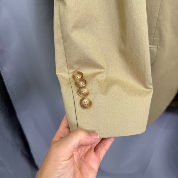 Brooks Brothers 1818 Fitzgerald Khaki Cotton Sport Coat Blazer Size 42 - Picture 2 of 7